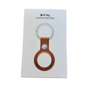 1 Authentic NWT Never Opened Apple AirTag Holder Leather Keychain - brown